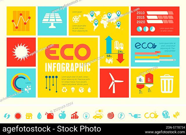 Flat Infographic Elements. Opportunity to Highlight any Country on the World Map. Vector Illustration EPS 10