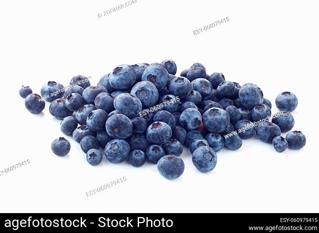 Fresh Blueberries Isolated On White