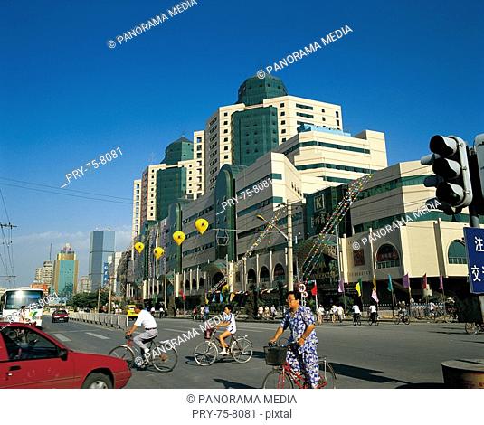 City road and buildings