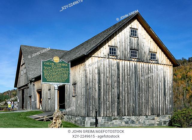 The Wilder horse barn, part of the Calvin Coolidge Homestead historic site, Plymouth Notch, Vermont, USA