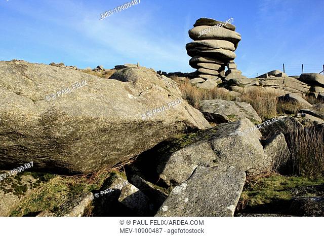 Cheesewring Large Stones. Bodmin Moor, near Liskeard, Cornwall, UK