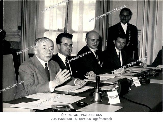 Jul. 30, 1958 - Paul Reynaud consults with French President (Credit Image: © Keystone Press Agency/Keystone USA via ZUMAPRESS.com)