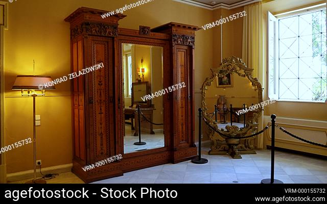 One of the rooms in Achilleion palace built in Gastouri on Corfu Island for the Empress Elisabeth of Austria, also known as Sisi, Greece, 4k video