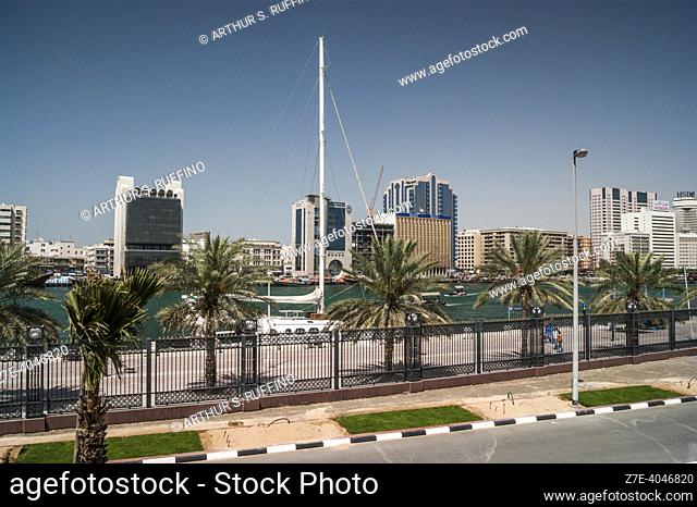 Deira and Dubai Creek. View from Mohammed Sharif Sultan Al Olama House. Dubai. United Arab Emirates. Middle East
