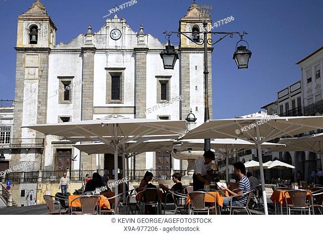 San Antao Church in Giraldo Square, Evora, Alentejo, Portugal