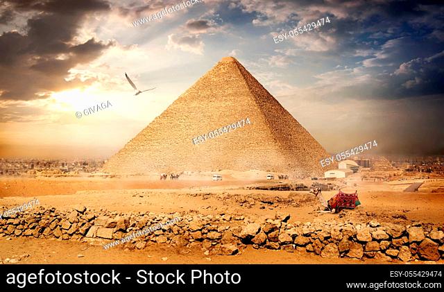 pyramid shape, grave, giza, necropolis