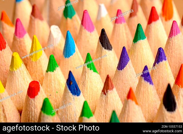 close-up photo of colored pencils side by side - shallow depth of field