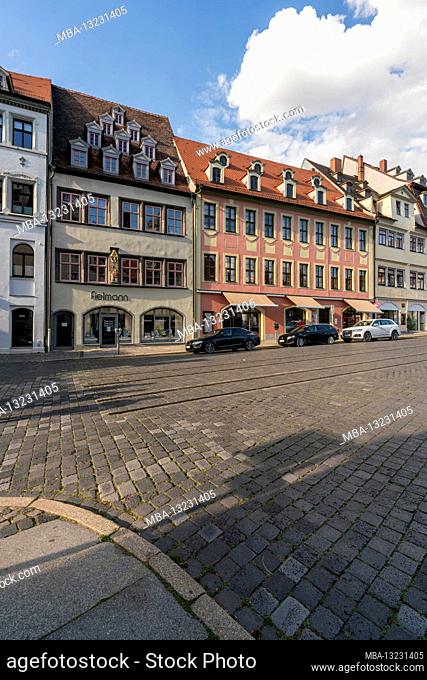 Old town with beautiful town houses in Naumburg / Saale on the Romanesque Road, Burgenlandkreis, Saxony-Anhalt, Germany