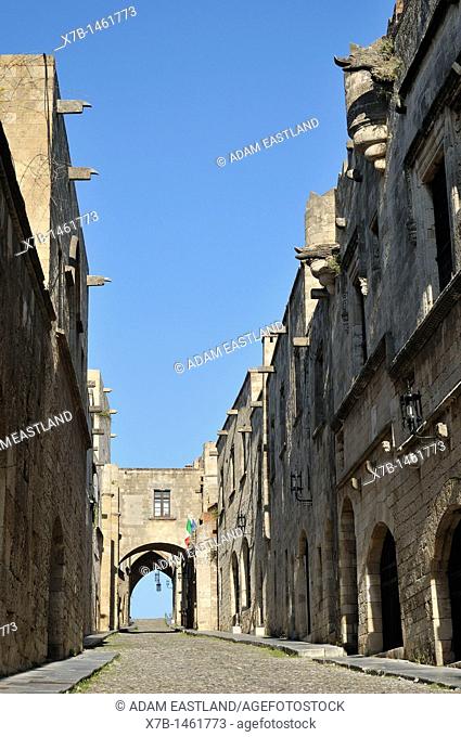 Rhodes  Dodecanese Islands  Greece  Avenue of the Knights Ippoton, Old Town, Rhodes City