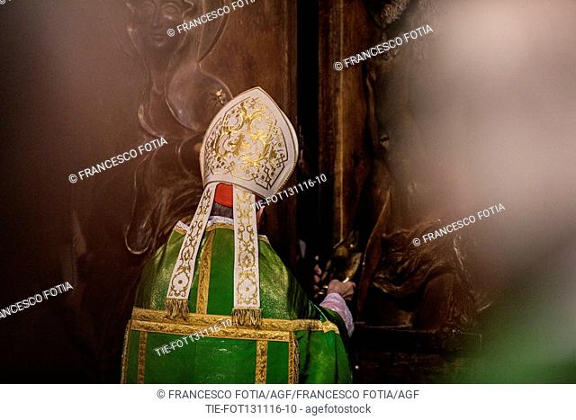 Cardinal Santos Abril y Castello' closing the Holy Door at Basilica of St. Maria Maggiore, Rome, ITALY-13-11-2016