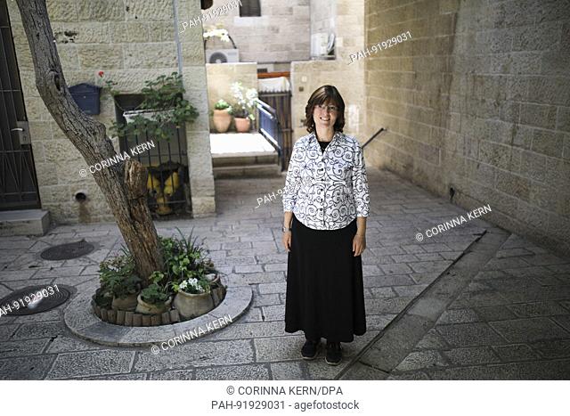 Chaja Weisberg, ultra orthodox marriage broker can be seen at her hostel for Jewish Girls (Heritage House) in the inner city of Jerusalem, Israel, 8 May 2017