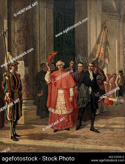 Cardinaux sortant du Vatican par la porte des Suisses, après une audience du Saint-Père, 20/06/1867. Creator: Auguste Dutuit