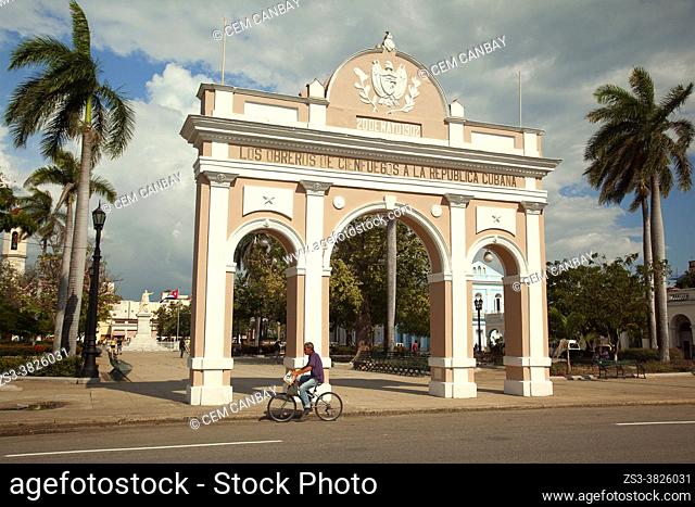 View to the Arco del Triunfo-Arch Of Triumph at the historic center, Cienfuegos, Cienfuegos Province, Cuba, West Indies, Central America