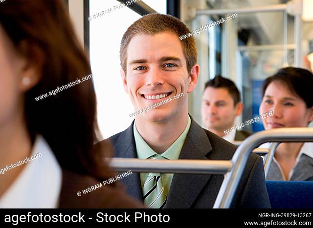 People on light rail