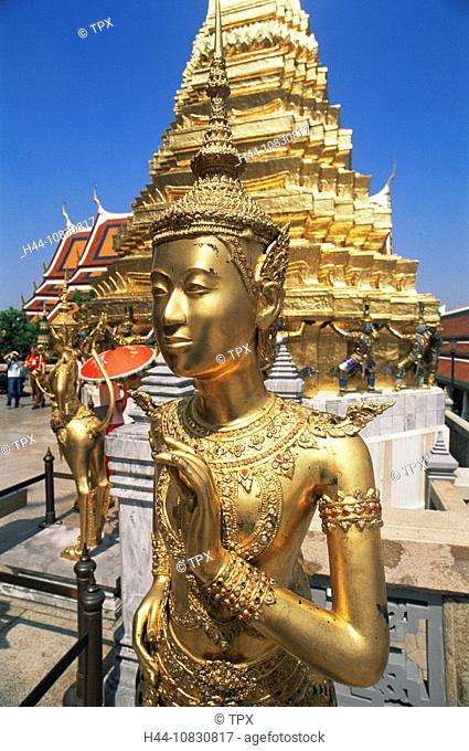 Thailand, Asia, Bangkok, Wat Phra Kaeo, Wat Phra Kaew, Grand Palace, Temple, Emerald Buddha, Golden, Statue, Statues