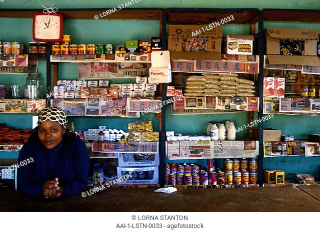 Zulu Woman , Shop Attendant In Rural 'Modern' Shop, Kwazulu Natal, South Africa