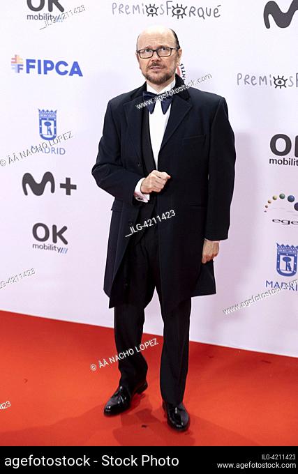 Santiago Segura asistió a la alfombra roja para los Premios José María Forque 2023 Photocall en Palacio Municipal de Congresos de Madrid el 17 de diciembre de...