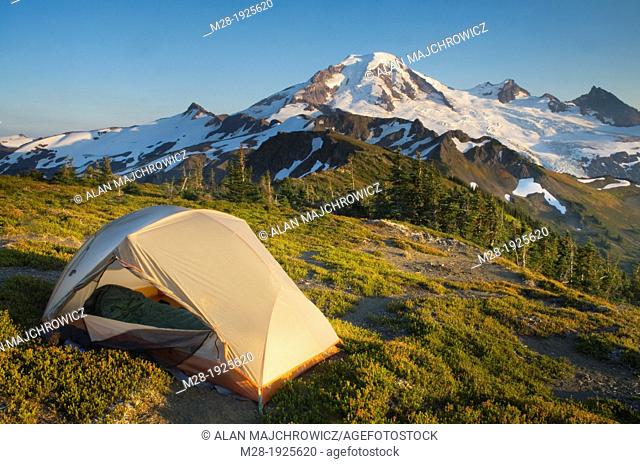 Backcountry campsite on Skyline Divide, Mount Baker Wilderness, North Cascades Washington