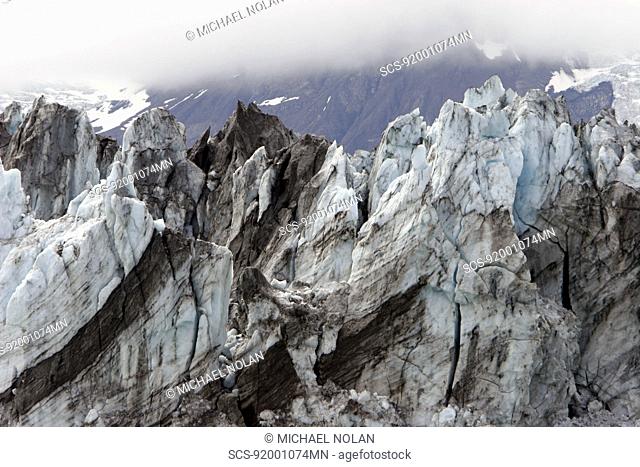 Johns Hopkins Glacier in Glacier Bay National Park, Southeast Alaska, USA