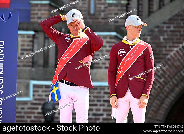 Team Shanghai Swans, Christian Ahlman and Max Kühner placed second in the CSI5* Global Champions League during the Global Champions Tour at Stockholms stadion