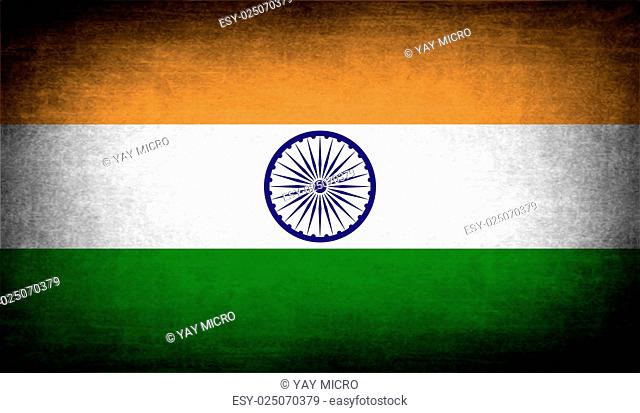 Flag of India with old texture