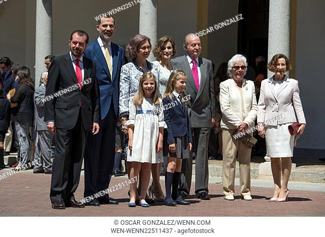 First Communion of Princess Leonor of Spain at the Asuncion de Nuestra Senora Church Featuring: King Juan Carlos, Queen Sofia, King Felipe VI of Spain