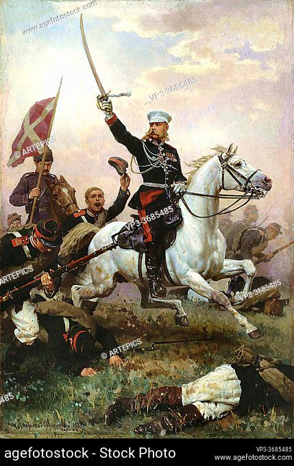 Dmitriev-Orenburgski Nikolai - Generaal Skobelev Te Paard - Russian School - 19th Century