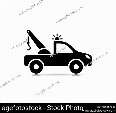 Vector illustration of tow truck symbol icon