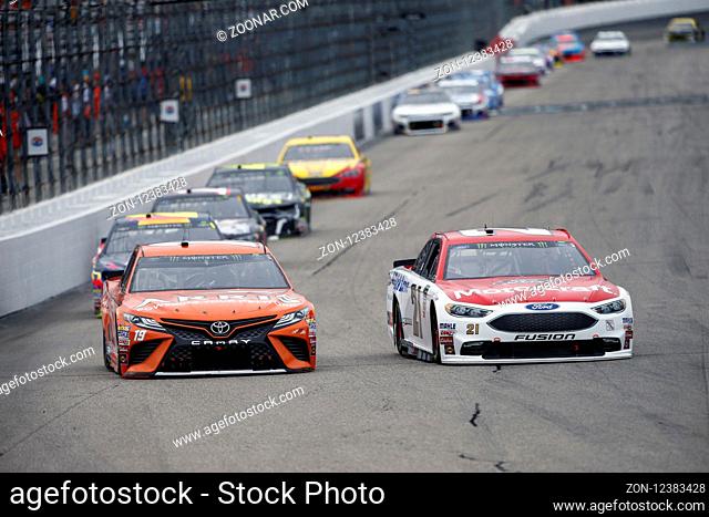 July 22, 2018 - Loudon, New Hampshire, USA: Daniel Suarez (19) battles for position during the Foxwoods Resort Casino 301 at New Hampshire Motor Speedway in...