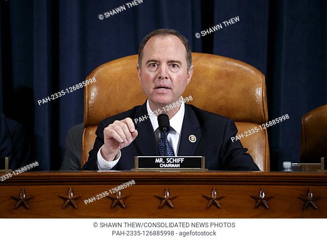 United States Representative Adam Schiff (Democrat of California), Chairman, US House Permanent Select Committee on Intelligence delivers his closing remarks...