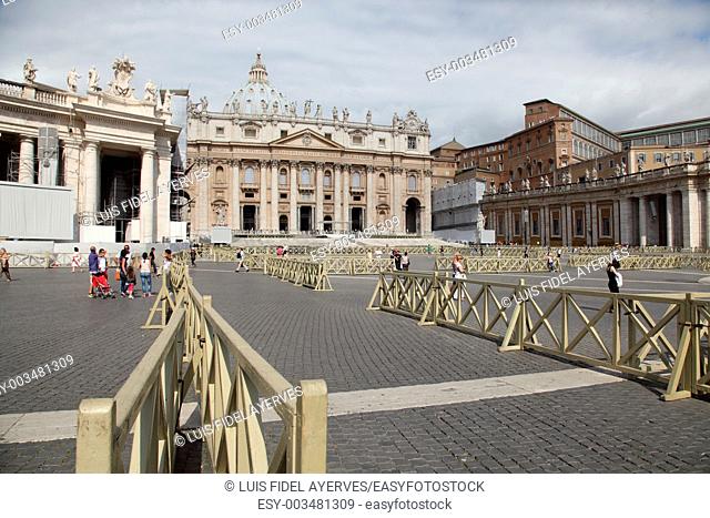 St. Peter's square and St. Peter's Basilica. Vatican City