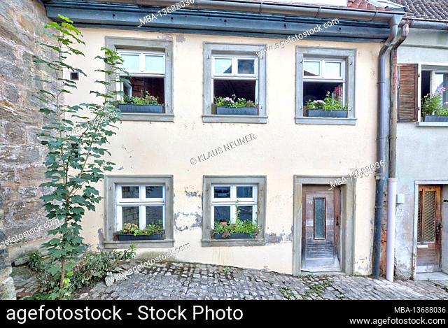 House facade, facade, window, architecture, Bamberg, Franconia, Bavaria, Germany, Europe
