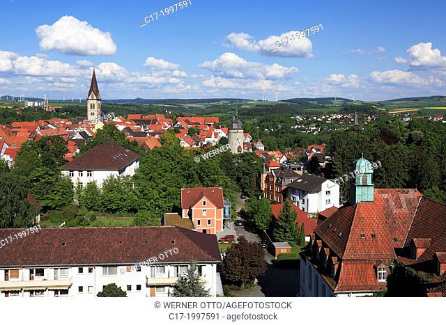 Germany, Warburg, Diemel, Warburger Boerde, East Westphalia, Westphalian Lowland, North Rhine-Westphalia, NRW, panorama of the city