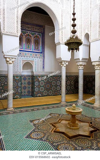Tomb of Moulay Ismail in Meknes with mosaics