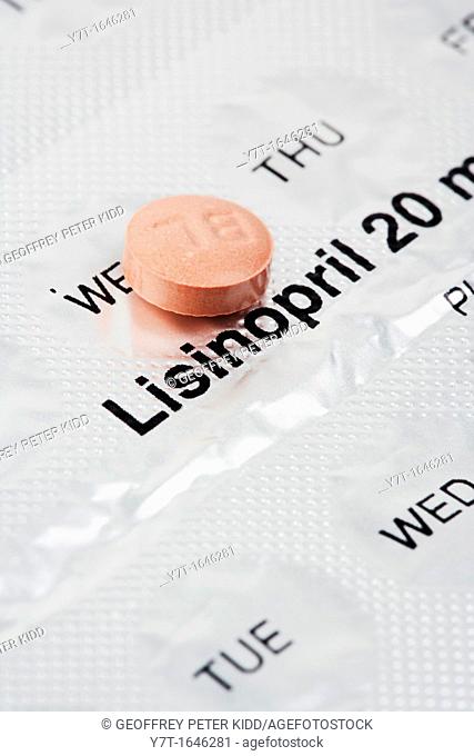 Lisinopril 20mg pill on blister pack  Lisinopril is an ACE inhibitor angiotensin- converting enzyme combined with HCT hydrothiazide