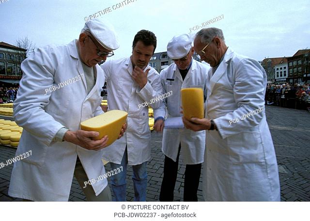 Alkmaar, cheese inspectors at the traditional cheese market