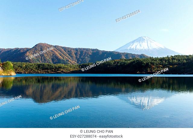 Lake saiko with Fuji Mountain