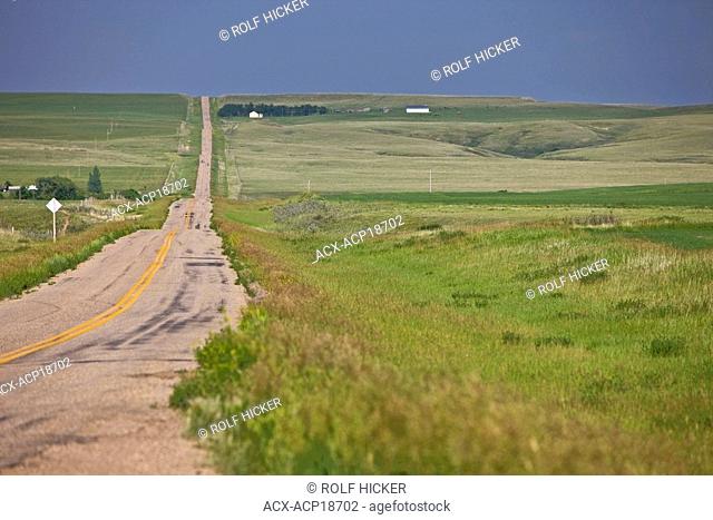 Road through the Big Muddy Badlands region of southern Saskatchewan, Canada