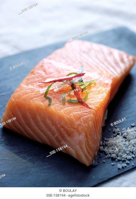 Raw piece of salmon