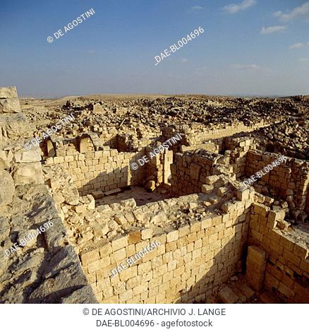 Remains of a tower, ruins of the ancient Nabataean city of Avdat on the Incense Route (Unesco World Heritage List, 2005), Negev Desert, Israel