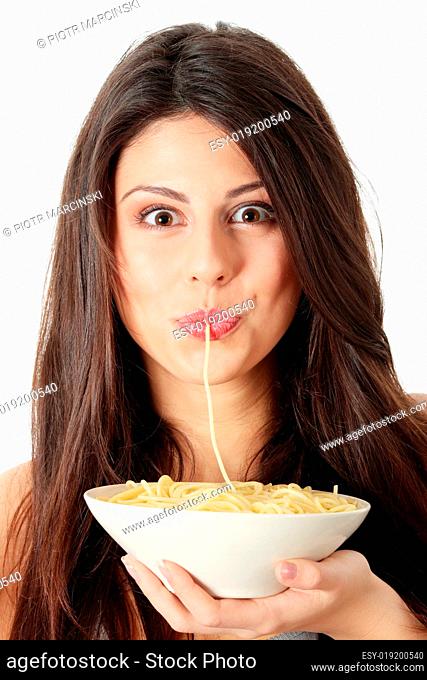 Eating spaghetti