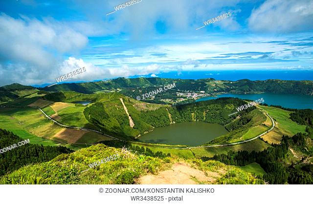 View to the Caldeira of Sete Cidades, Sao Miguel island, Azores, Portugal