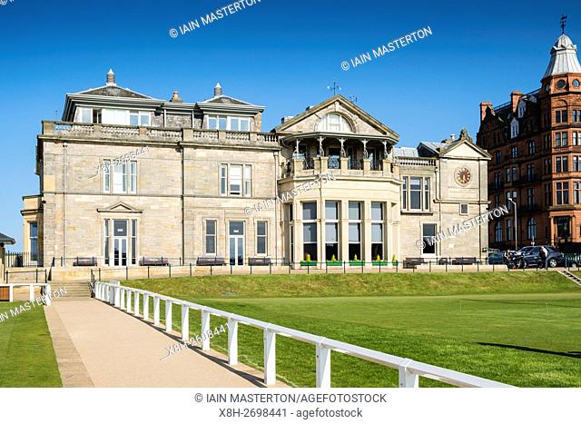 View of Royal and Ancient Clubhouse at the Old Course in St Andrews in Fife , Scotland, United Kingdom