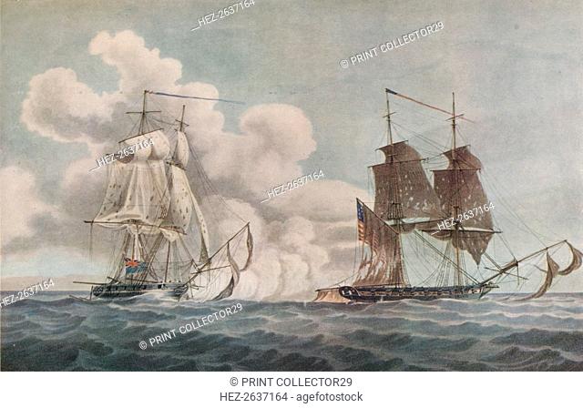 'Packet Boat and Privateer', c1819. Artist: Nicholas Pocock