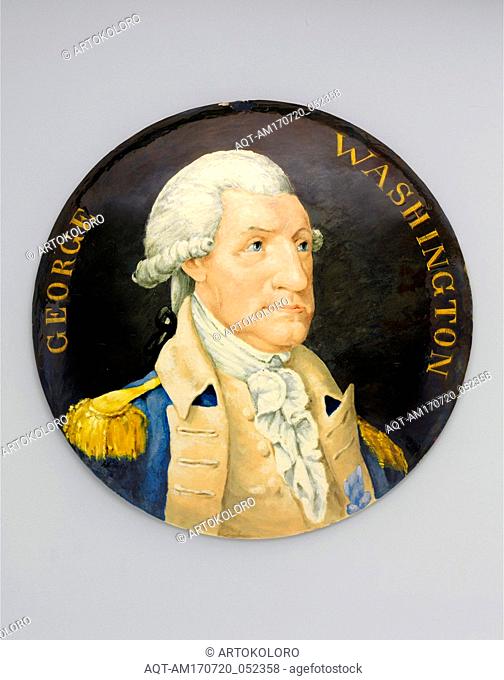 George Washington, 1776â€“1800, Possibly made in Bouches-du-RhÃ'ne, Marseille, France, French, Faience, Diam. 15 in. (38