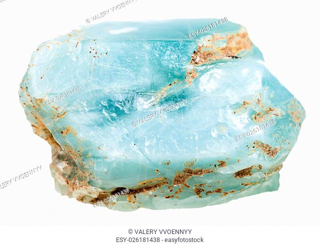 macro shooting of natural mineral stone - apatite crystalline rock isolated on white background