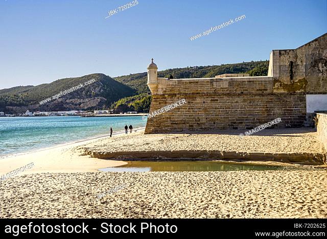 Saint James Fortress on the beach of Sesimbra, Lisbon Metropolitan Area, Portugal, Europe