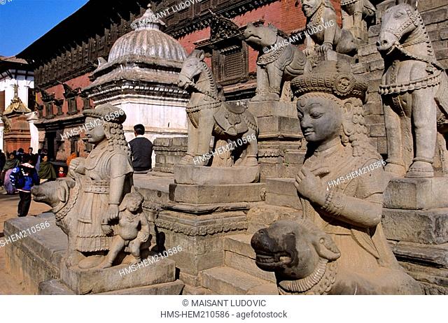 Nepal, Kathmandu Valley, listed as World Heritage by UNESCO, Bhaktapur, Durbar Square, Chyasalin Mandap