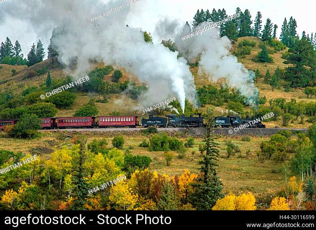 USA, Rocky Mountains, New Mexico, Chama, Steam train