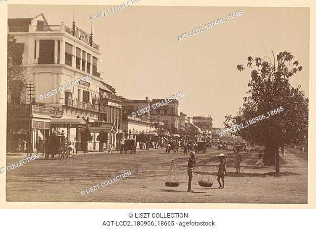 Esplanada Row, Looking Towards Dharamtala, Calcutta; Lala Deen Dayal (Indian, 1844 - 1905); India; 1886; Albumen silver print